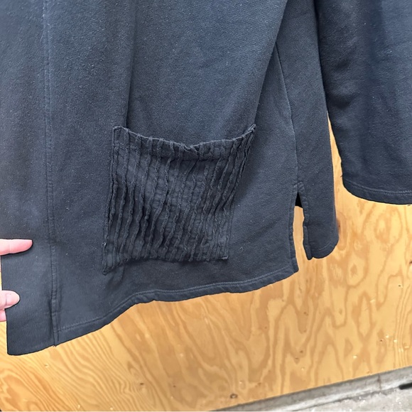 Jess & Jane sweatshirt cardigan black casual comfortable open front size large - Picture 6 of 8